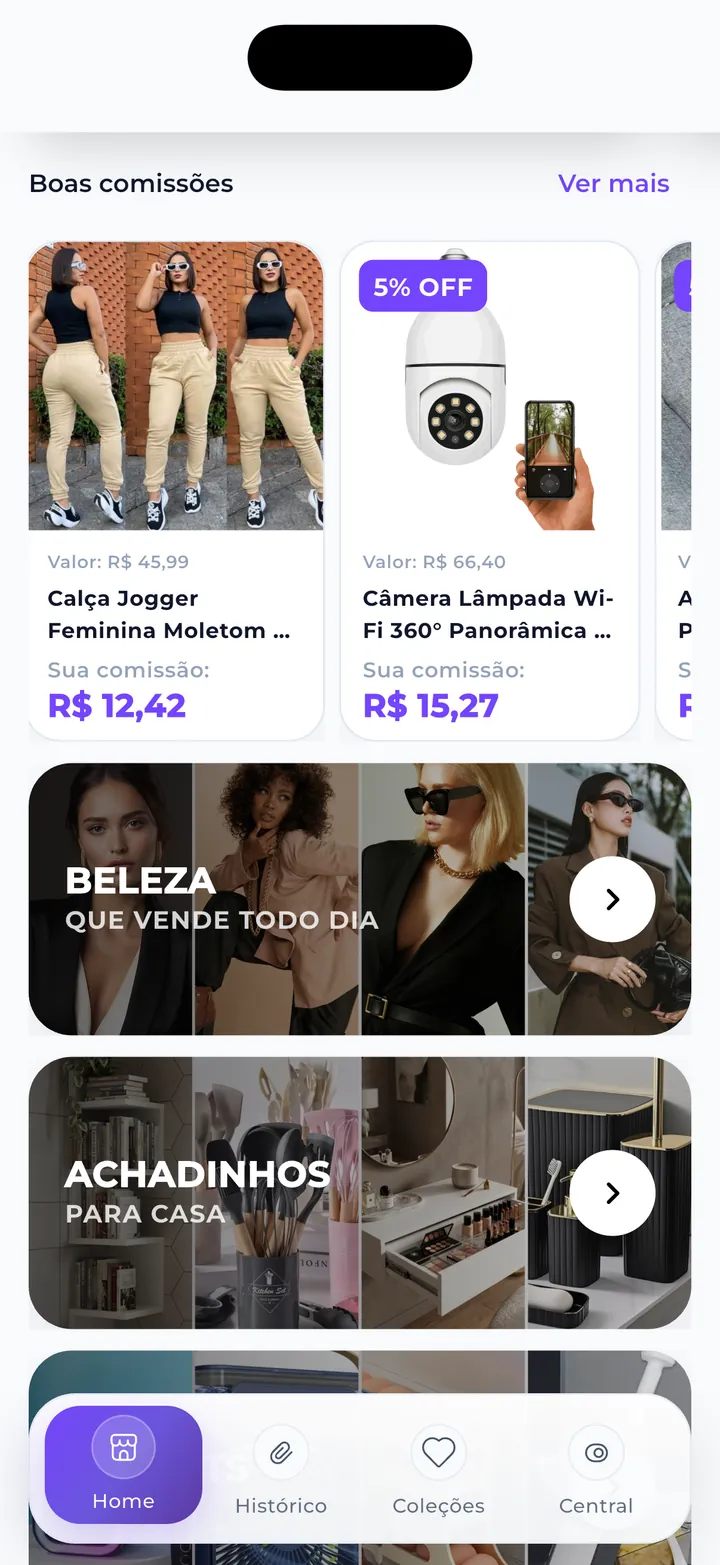 Tela do passo 3: Encontre ou cole um produto