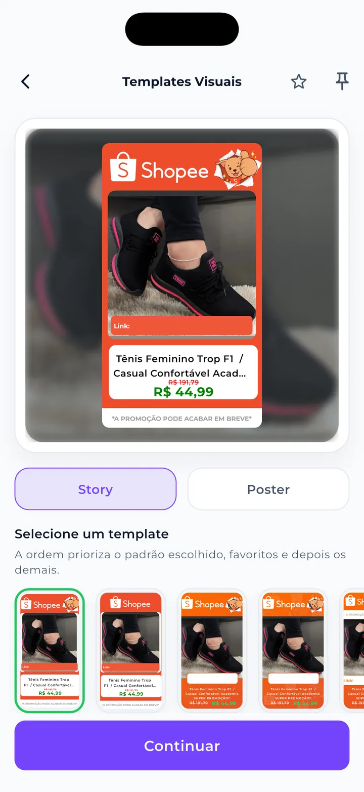 Templates de stories do Mega Afiliado prontos para divulgar