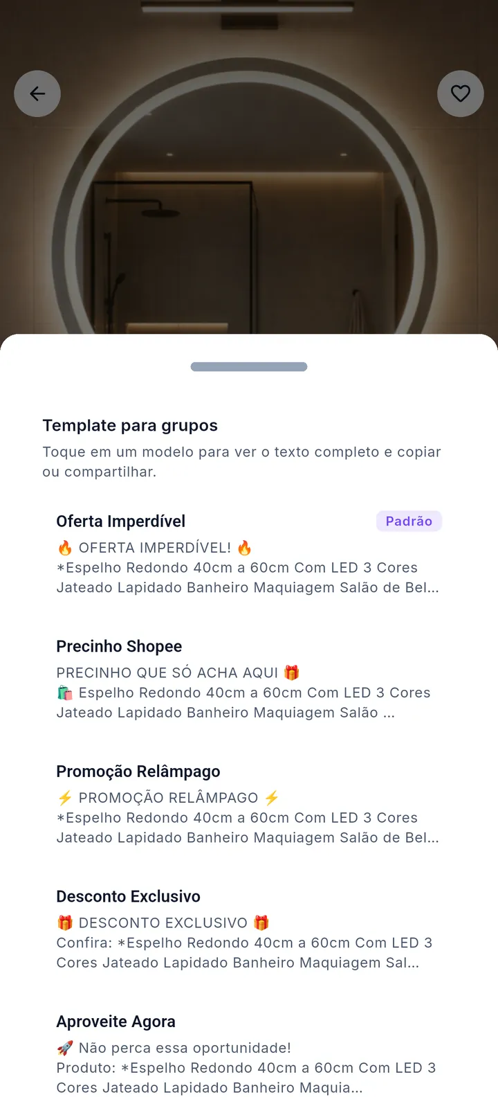 Sheet Template para grupos com modelos de mensagem prontos